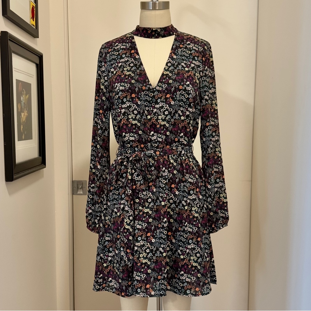 H&M W’s Ditzy Floral First t and Flare Dress with Neckline Cutout